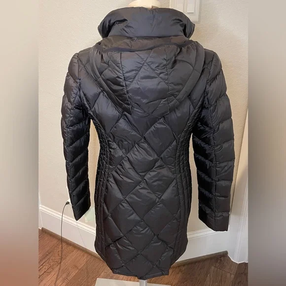 Lucky Brand Women's Black Down Jacket, Coat with hood. XSmall NWT - Picture 3 of 14